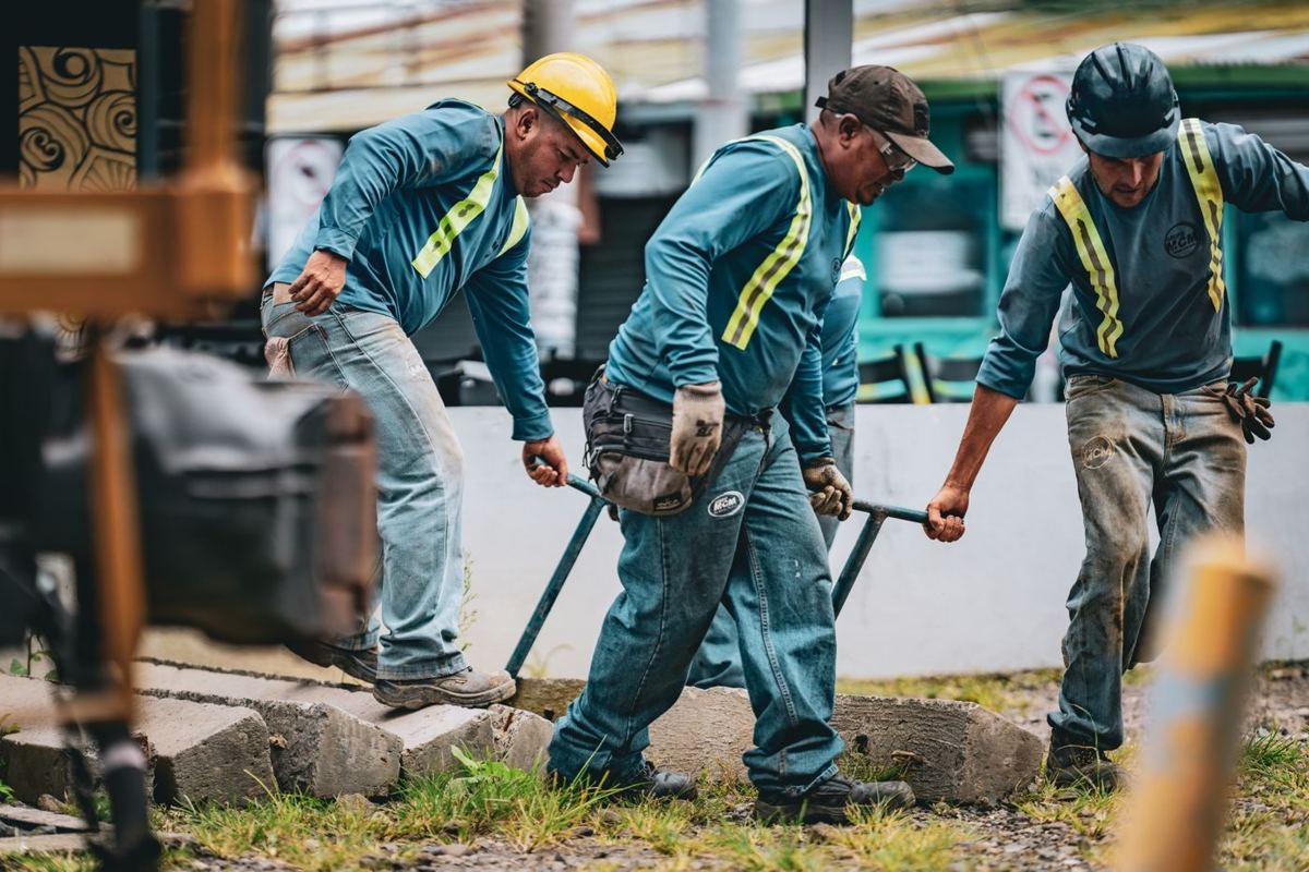 Work crew on a property